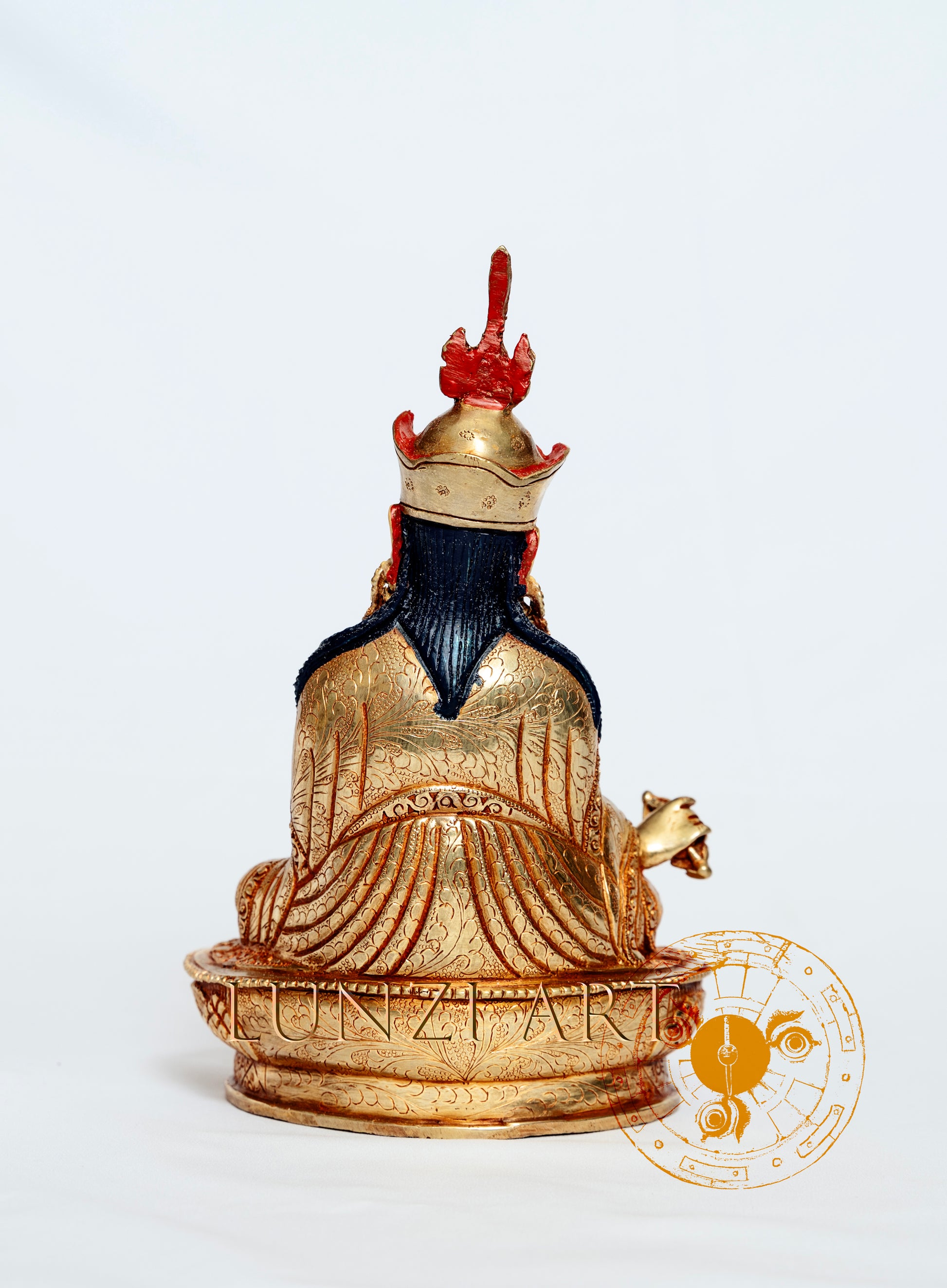 Full Gold-plated Brass Guru Rinpoche - statues