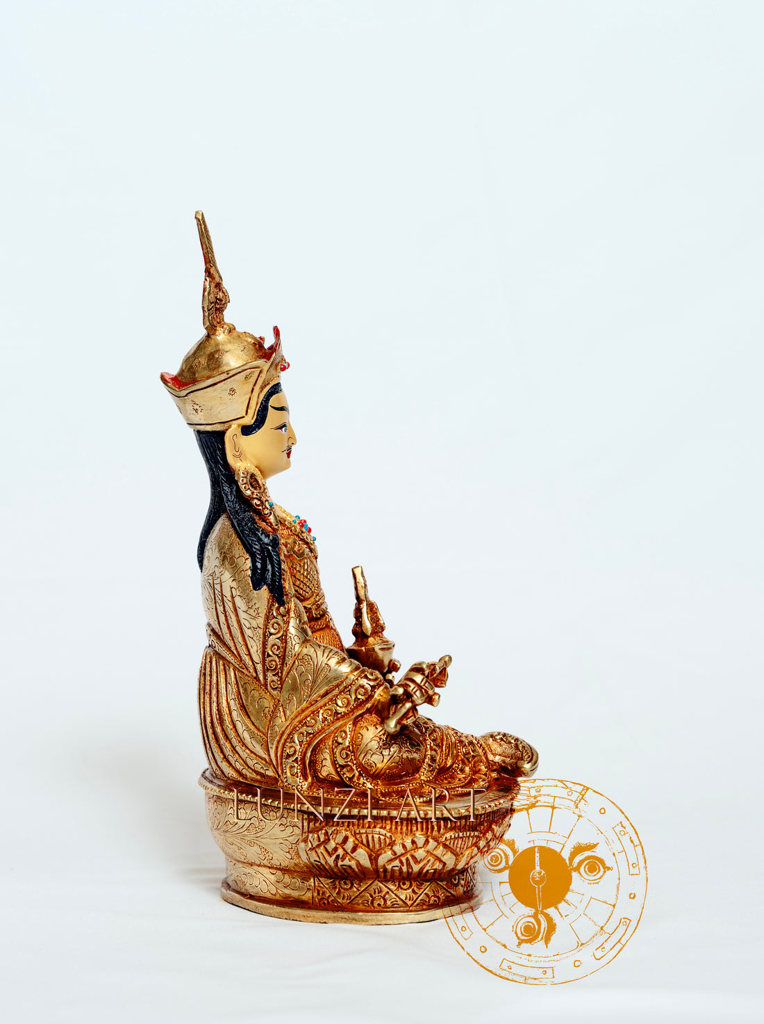 Full Gold-plated Brass Guru Rinpoche - statues