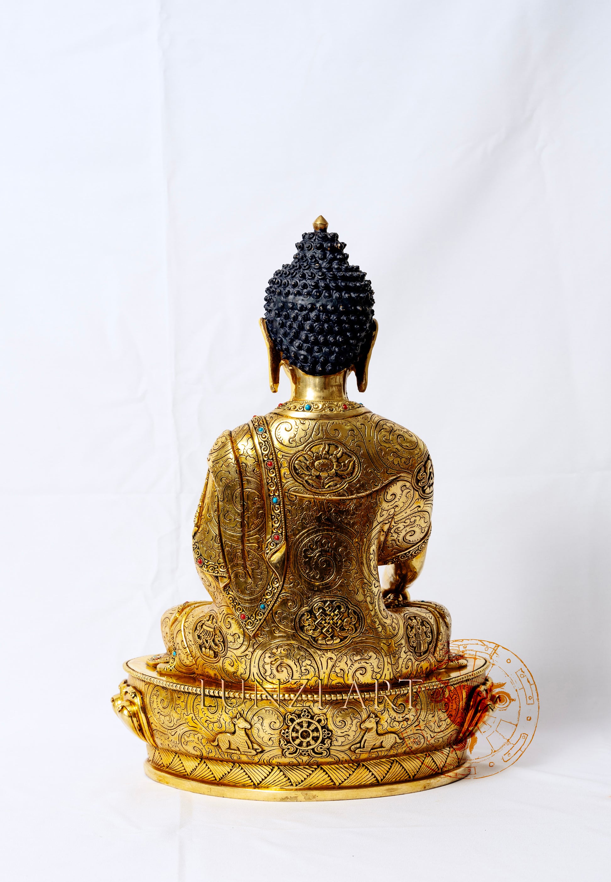 Fully Gilded Copper Buddha Seated Statue - statues