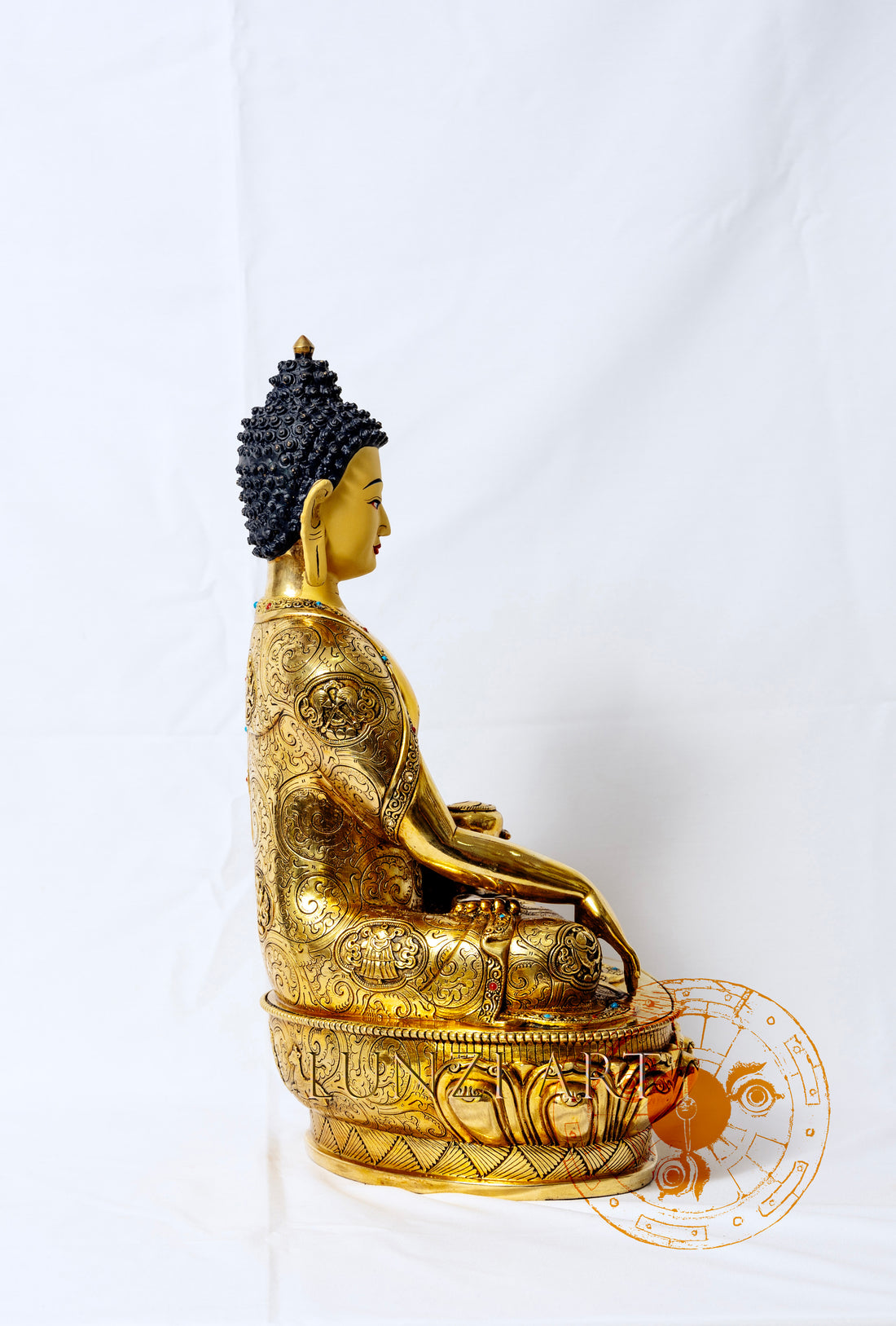 Fully Gilded Copper Buddha Seated Statue - statues