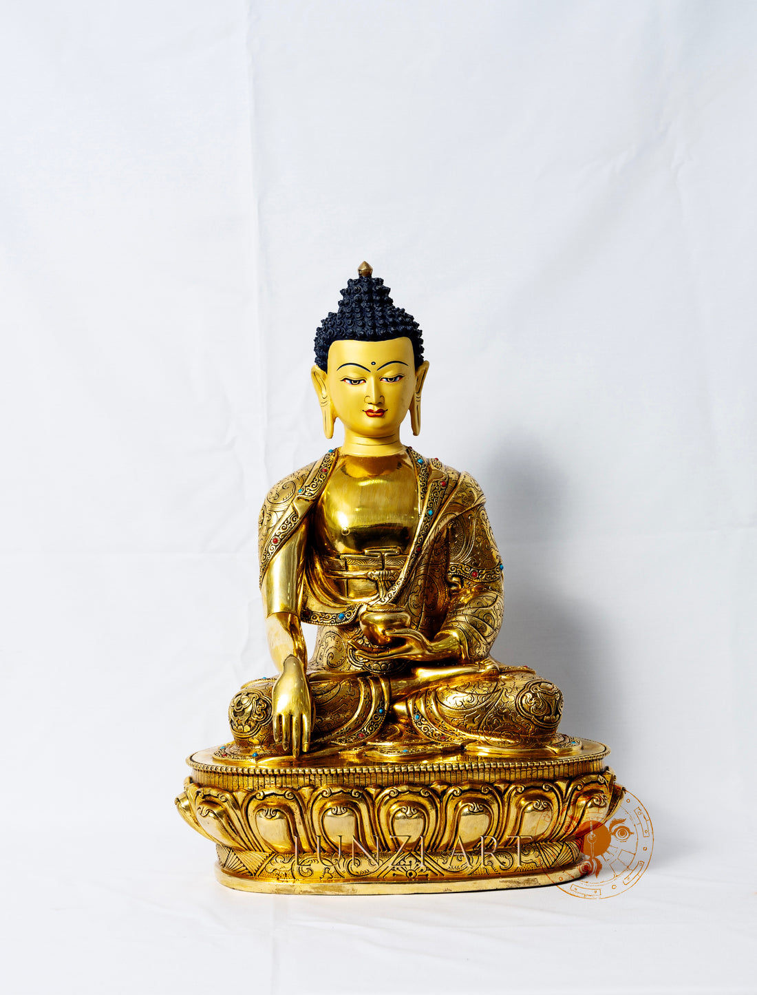 Fully Gilded Copper Buddha Seated Statue - statues