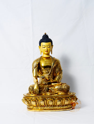 Fully Gilded Copper Buddha Seated Statue - statues
