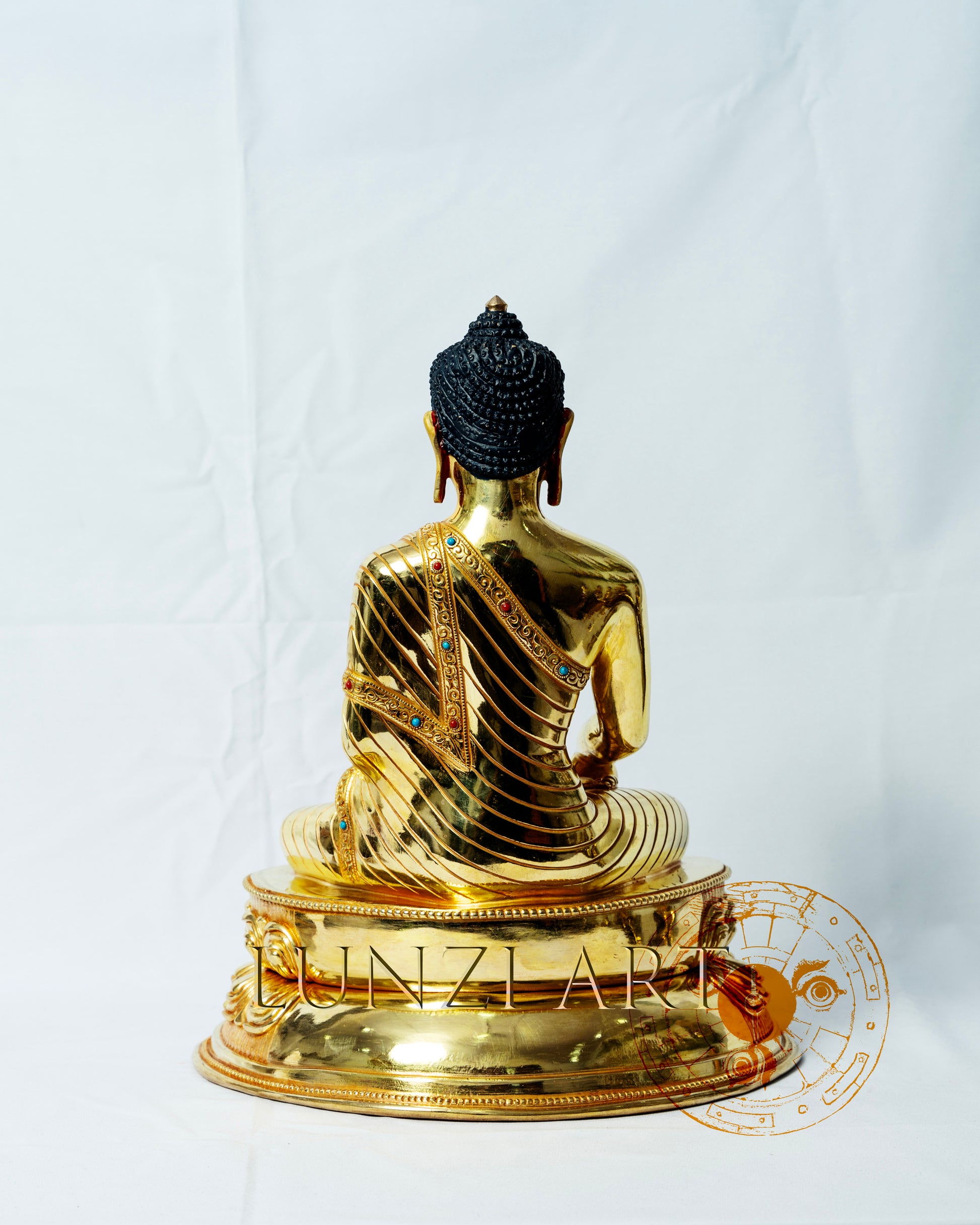 Fully Gilded Copper Buddha Seated Statue - statues