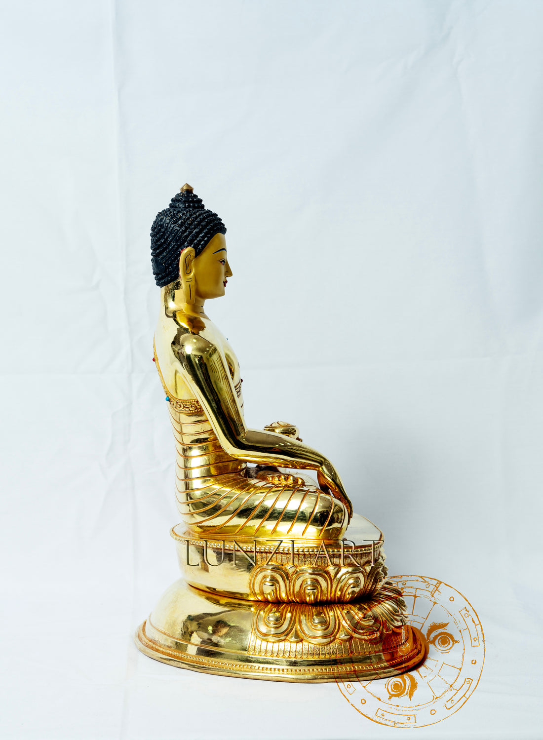 Fully Gilded Copper Buddha Seated Statue - statues
