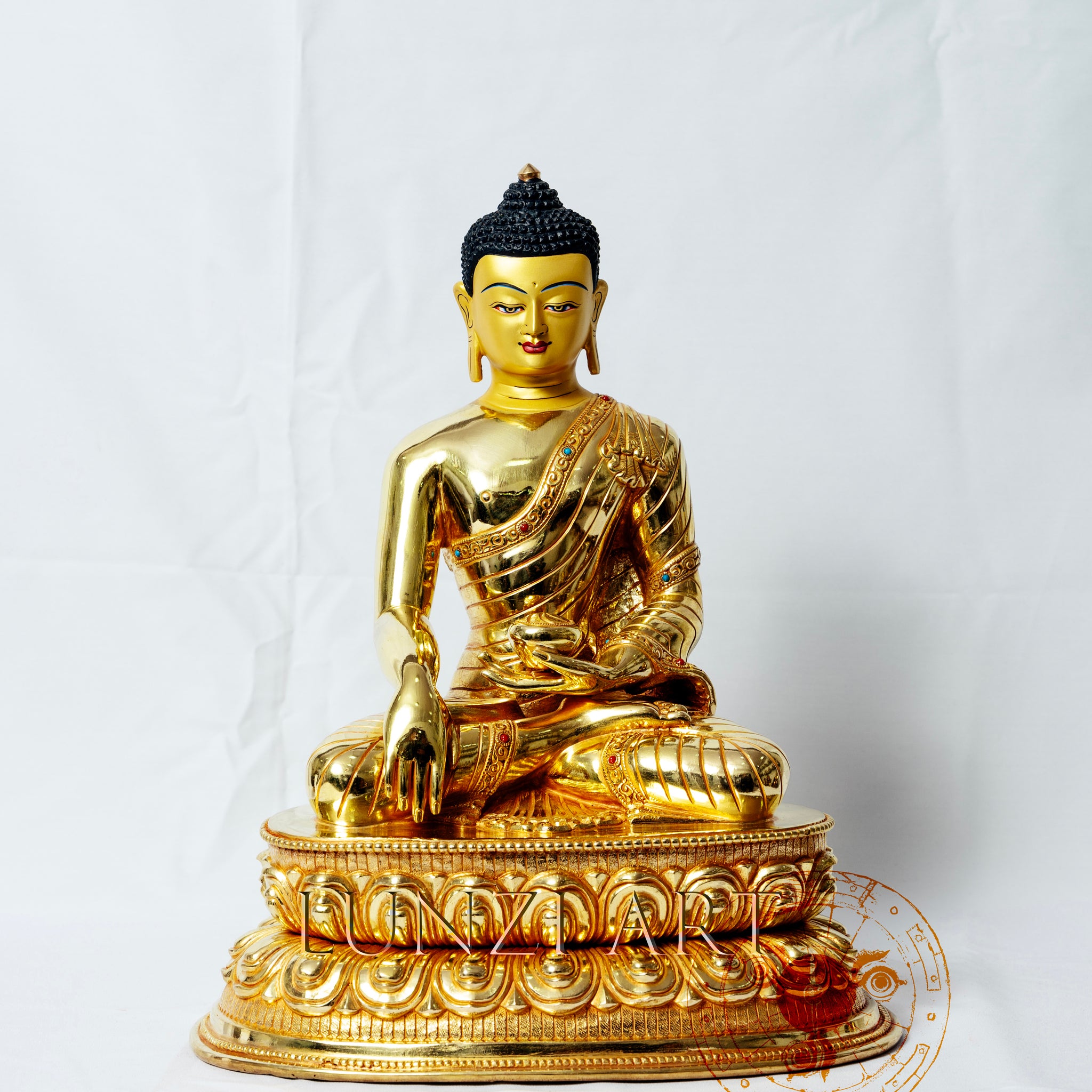 Fully Gilded Copper Buddha Seated Statue - statues
