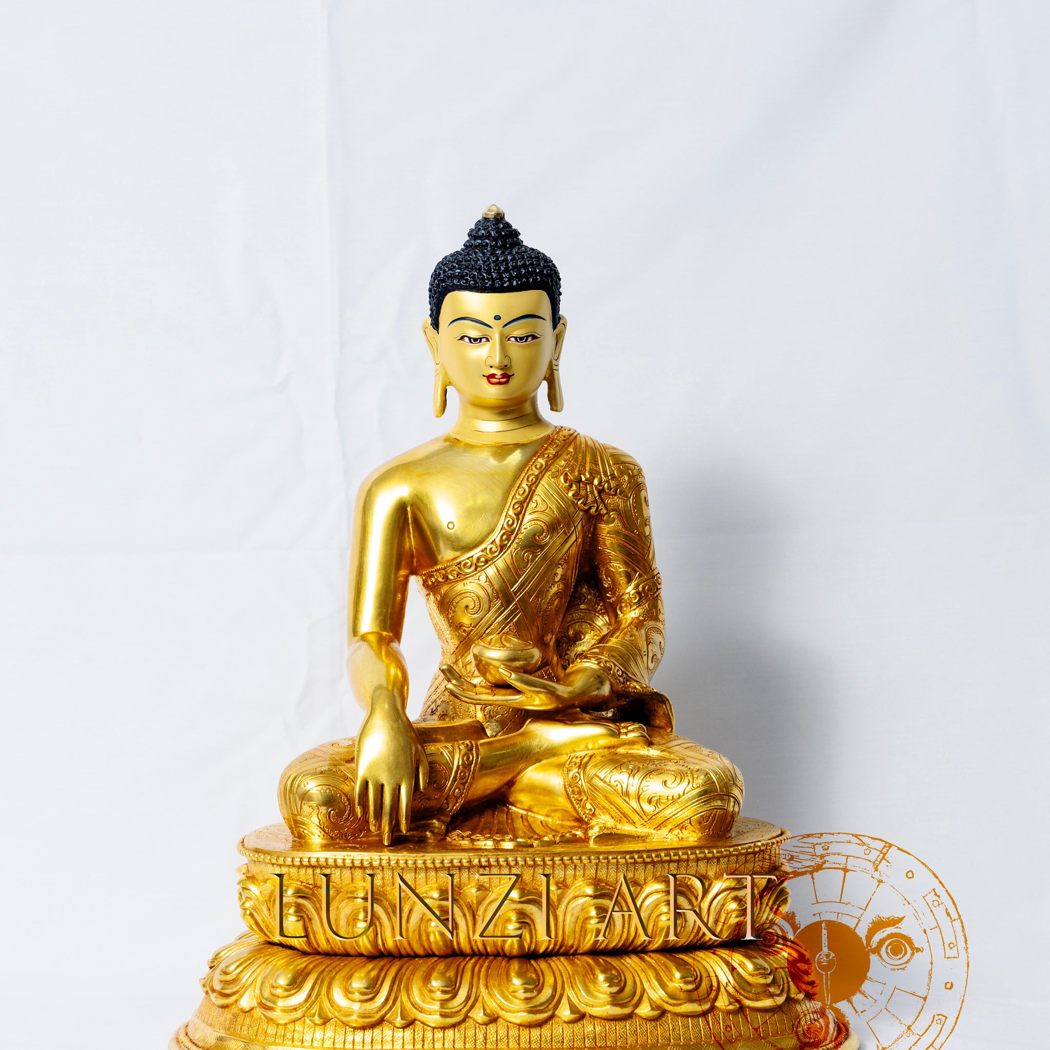 Fully Gilded Copper Buddha Seated Statue - statues