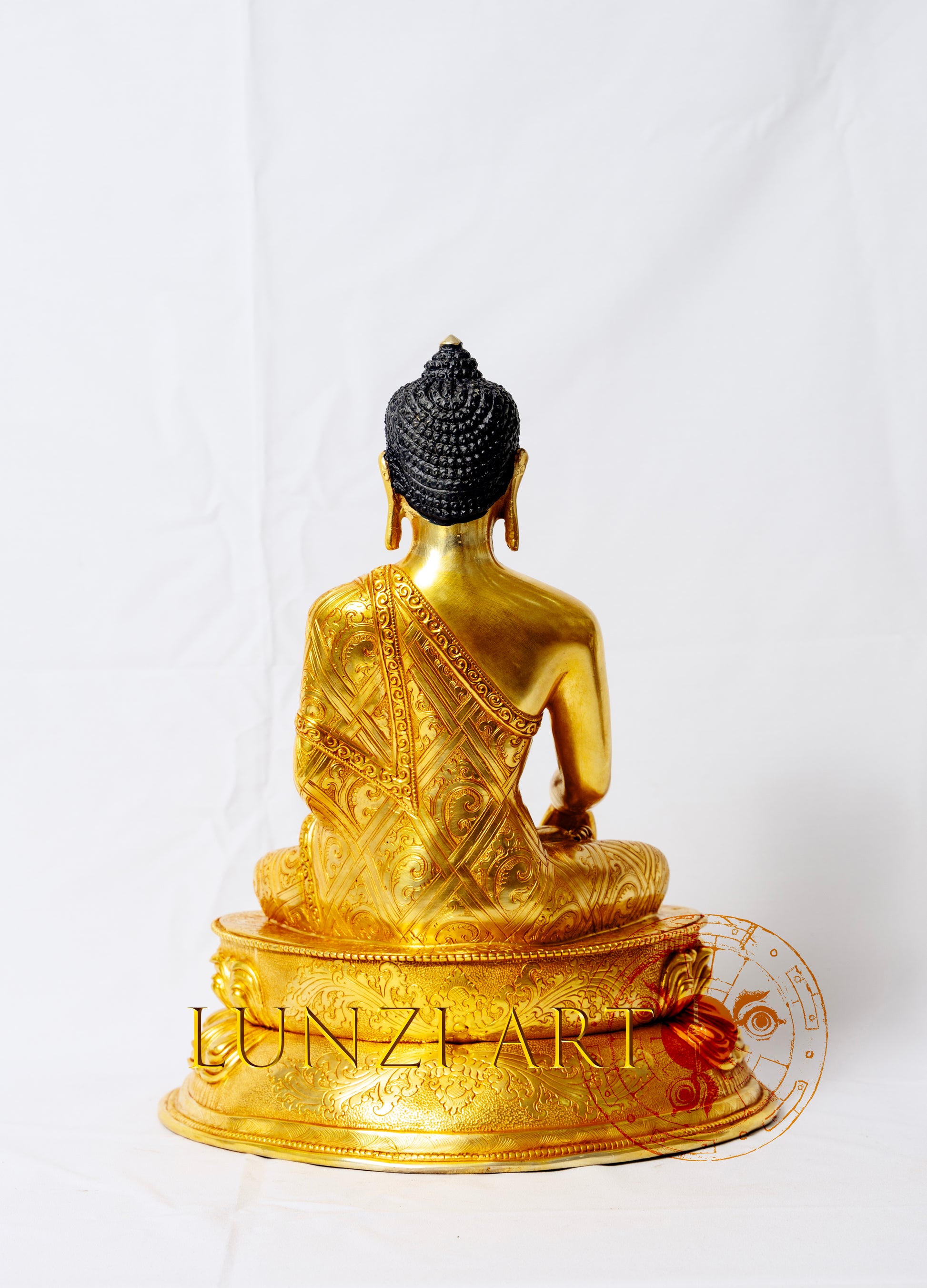 Fully Gilded Copper Buddha Seated Statue - statues