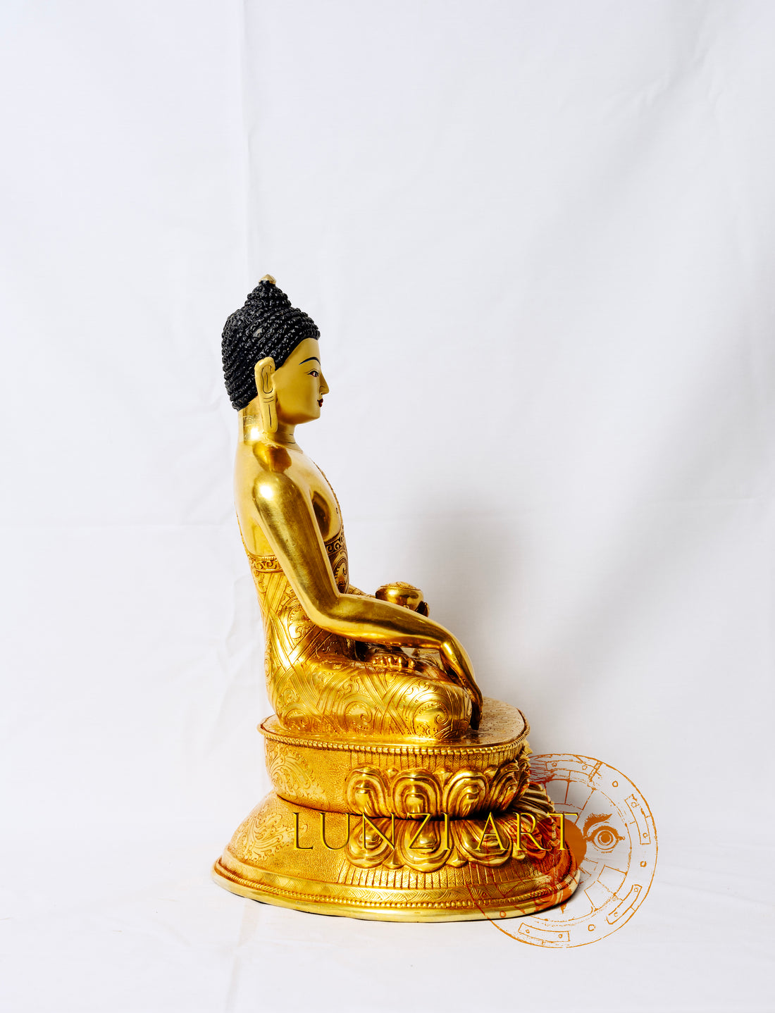 Fully Gilded Copper Buddha Seated Statue - statues