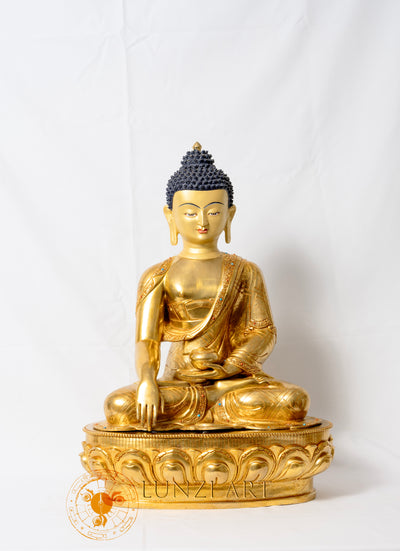 Fully Gilded Copper Buddha Seated Statue - statues