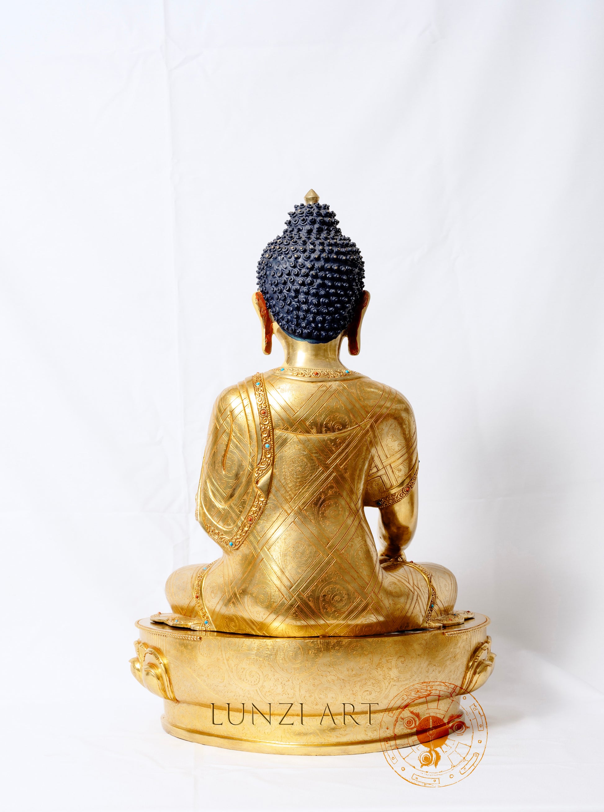 Fully Gilded Copper Buddha Seated Statue - statues