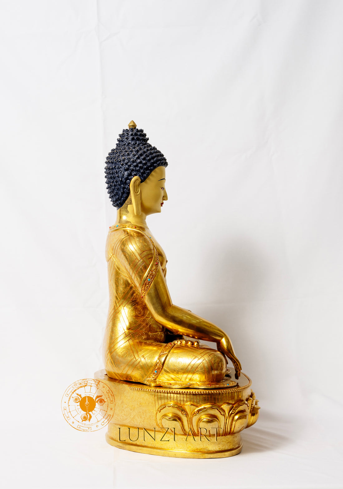 Fully Gilded Copper Buddha Seated Statue - statues