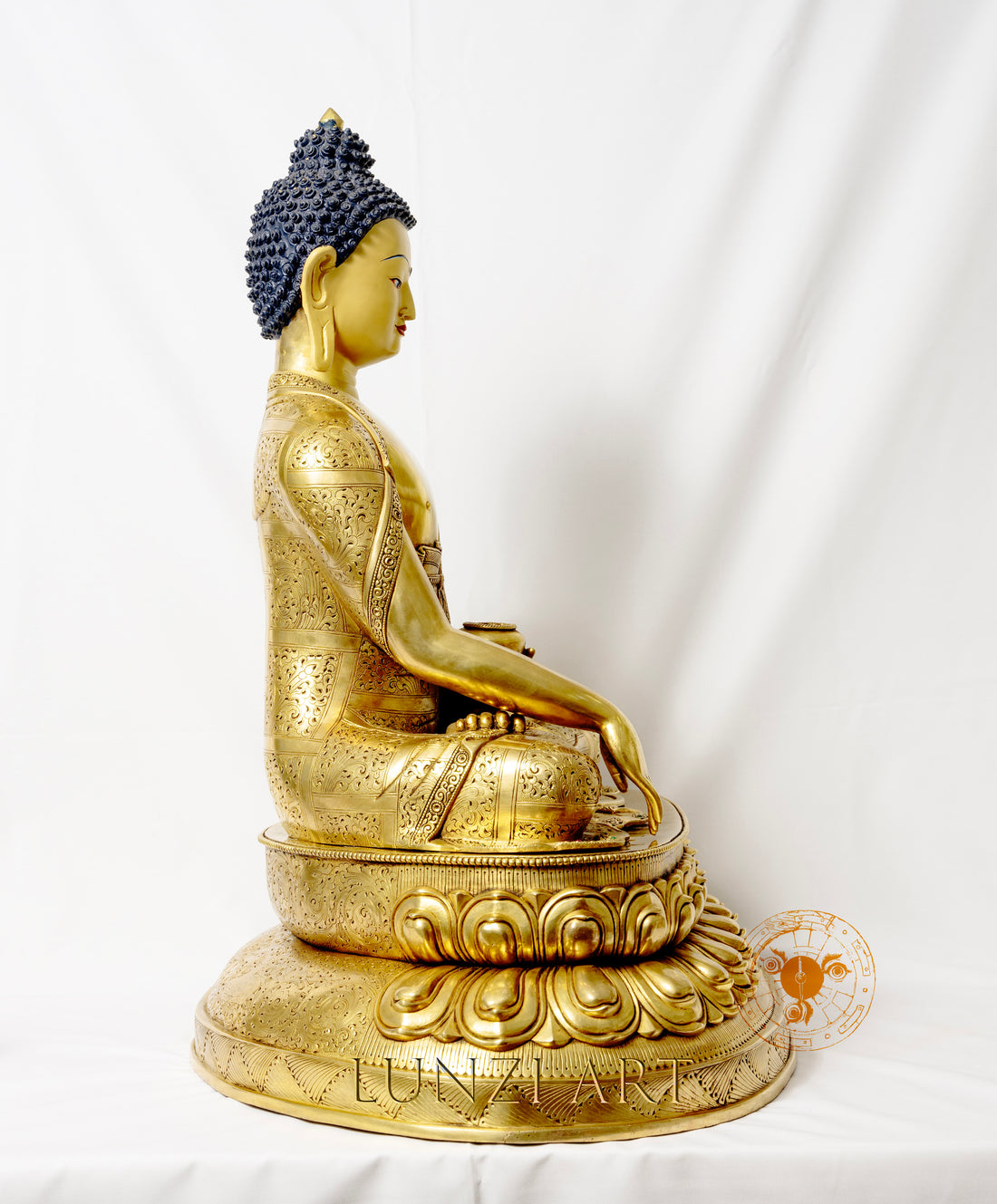 Fully Gilded Copper Buddha Seated Statue - statues