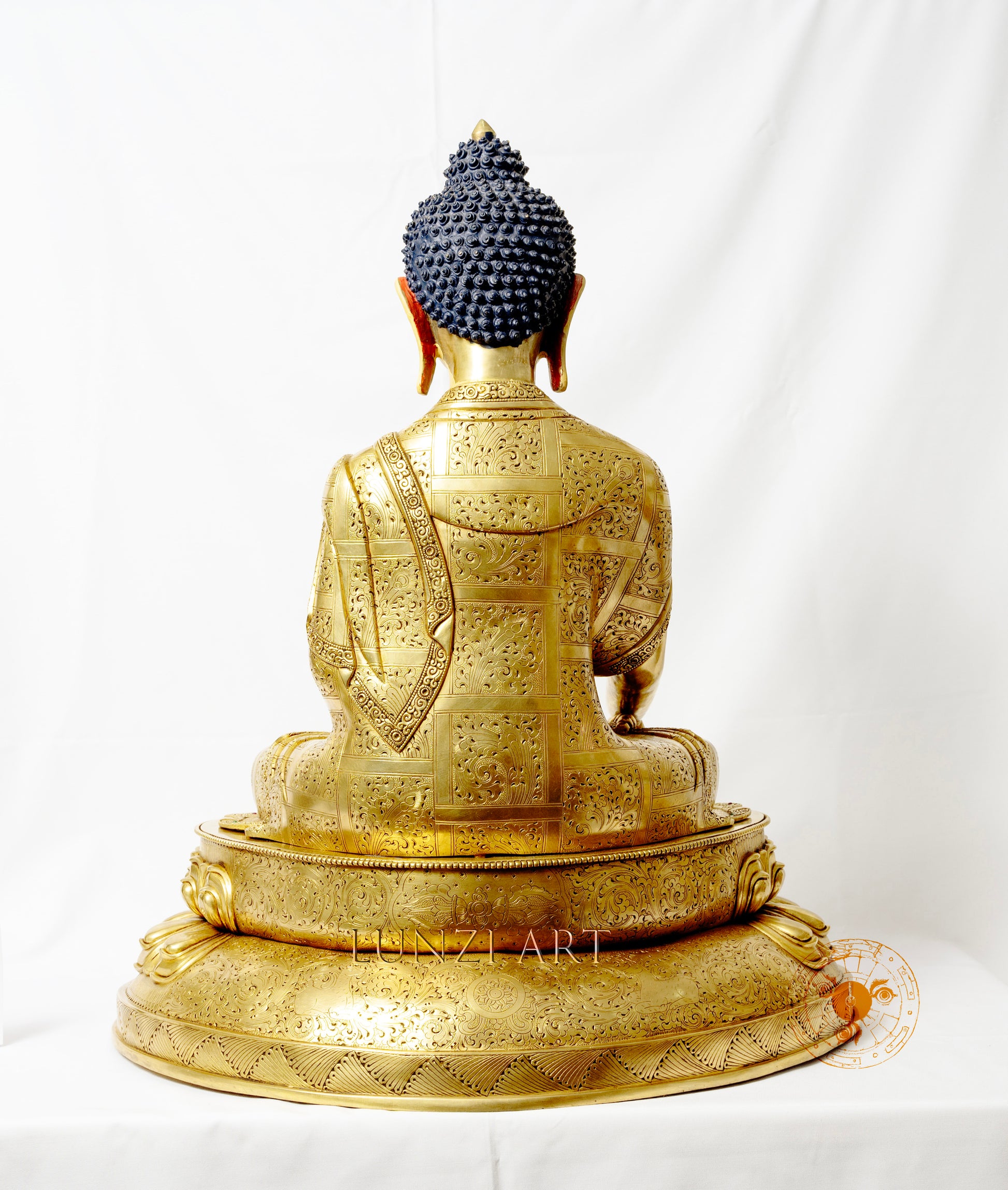 Fully Gilded Copper Buddha Seated Statue - statues