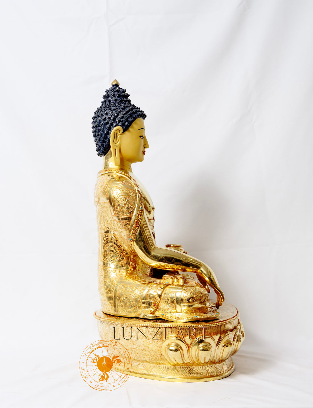 Fully Gilded Copper Buddha Seated Statue - statues