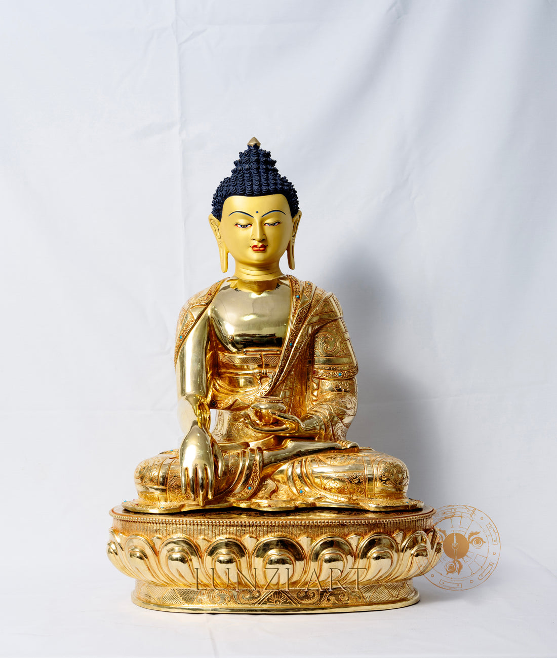 Fully Gilded Copper Buddha Seated Statue - statues