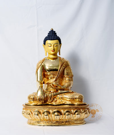 Fully Gilded Copper Buddha Seated Statue - statues