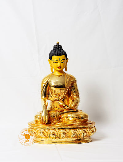 Fully Gilded Copper Buddha Seated Statue - statues