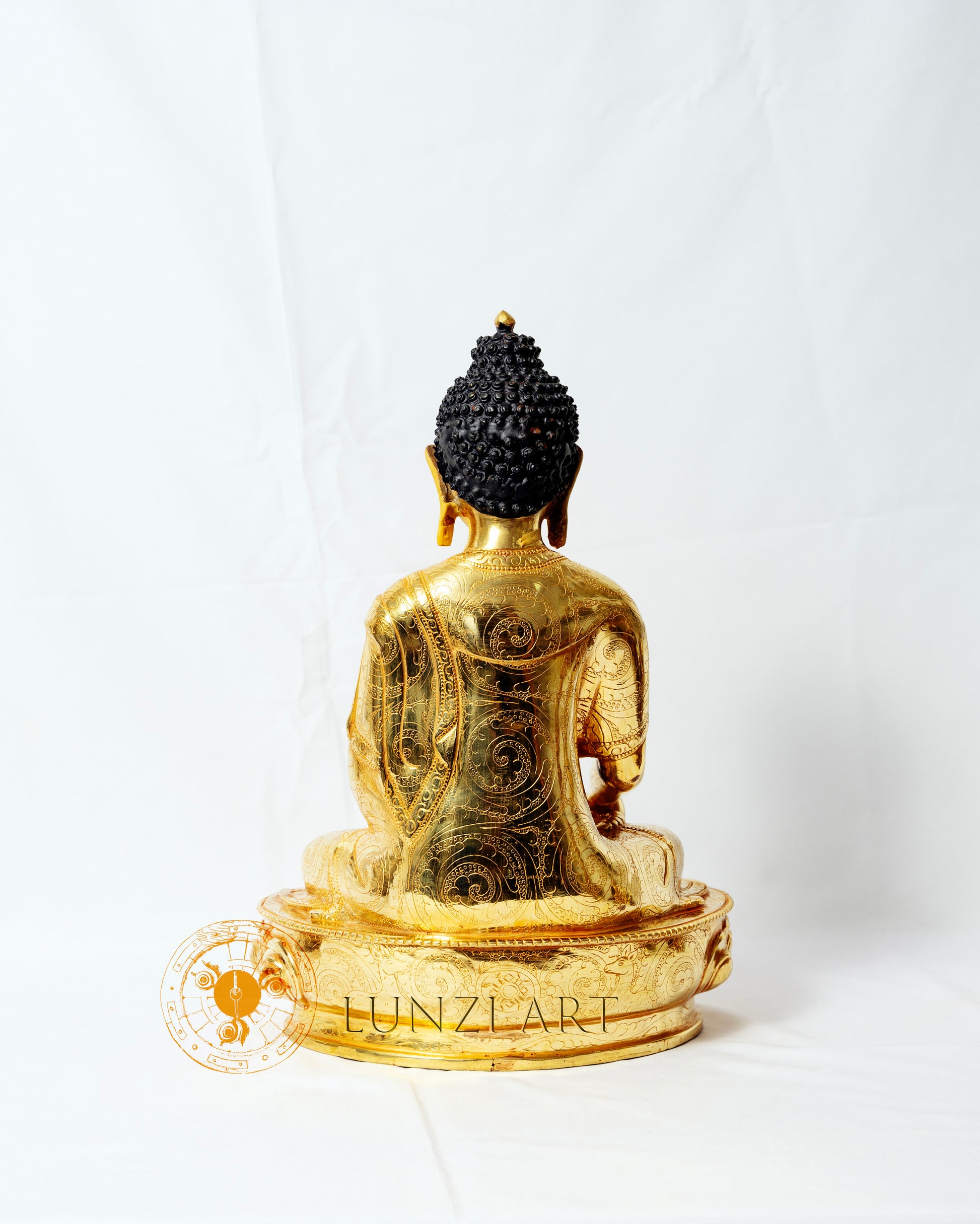 Fully Gilded Copper Buddha Seated Statue - statues