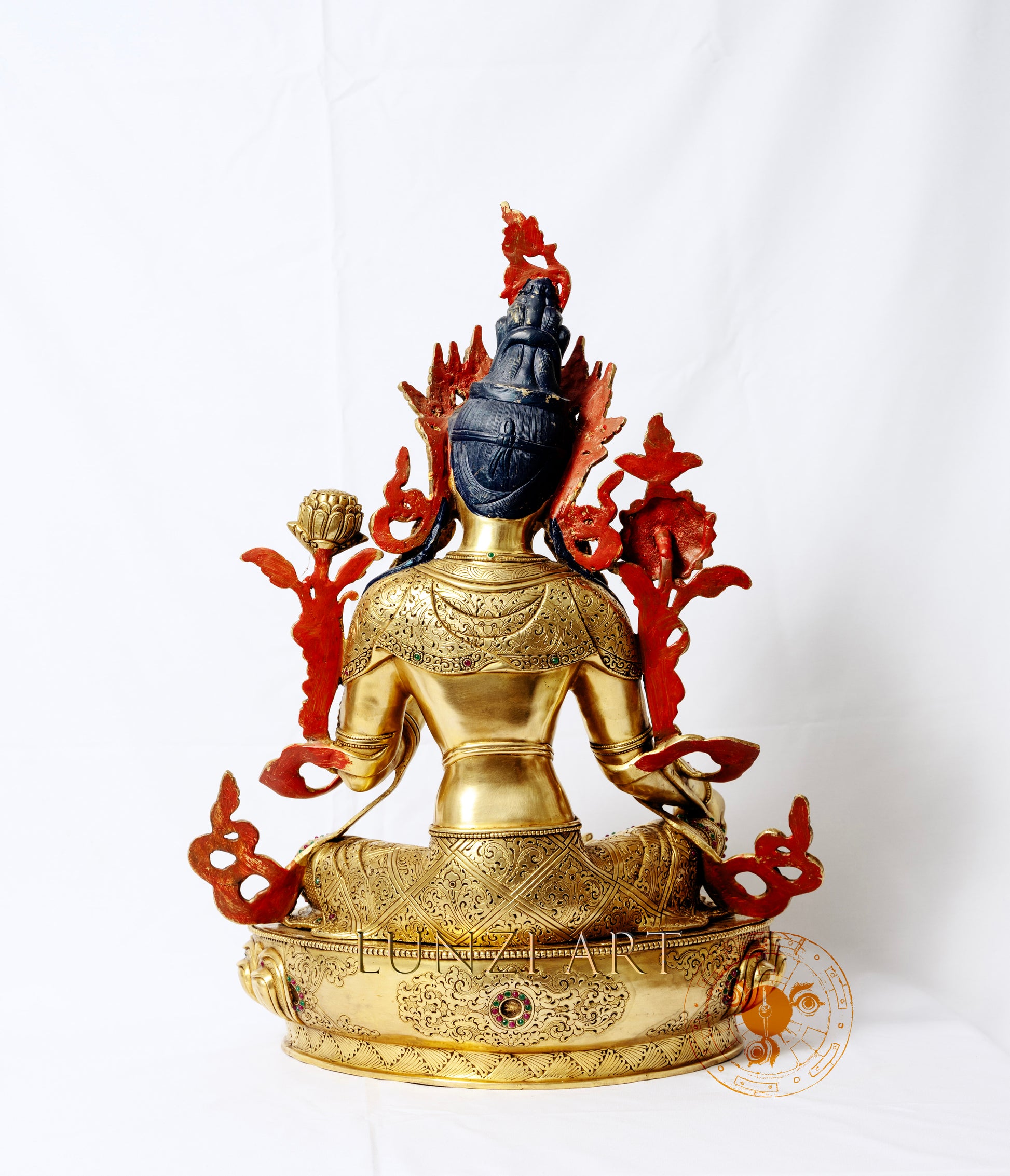 Gilded Copper Statue of Green Tara - statues