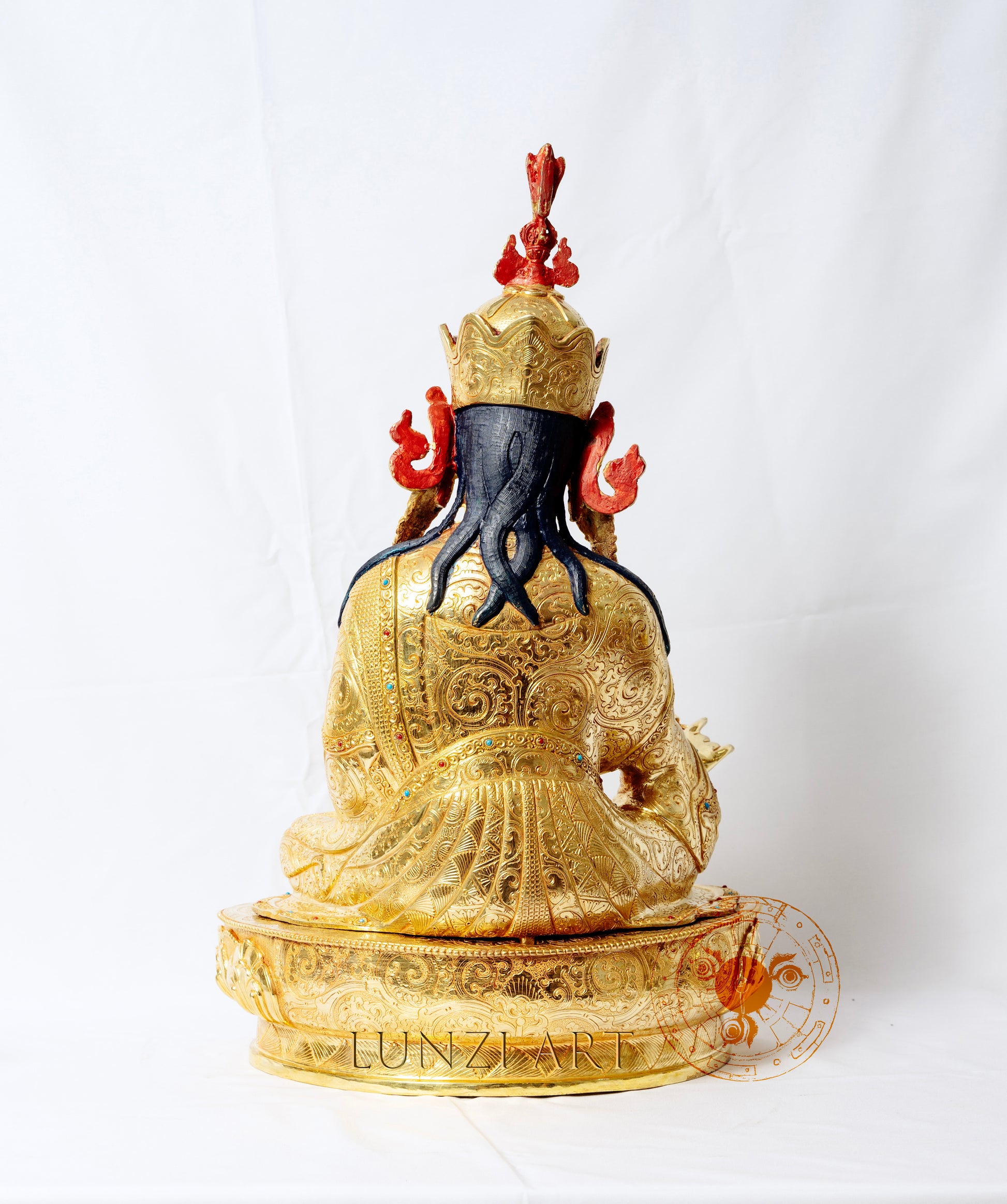 Gilded Copper Statue of Guru Rinpoche - statues