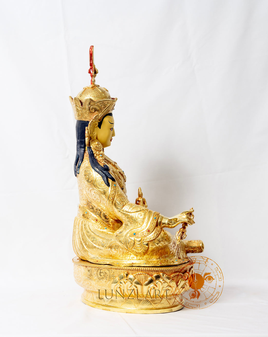 Gilded Copper Statue of Guru Rinpoche - statues