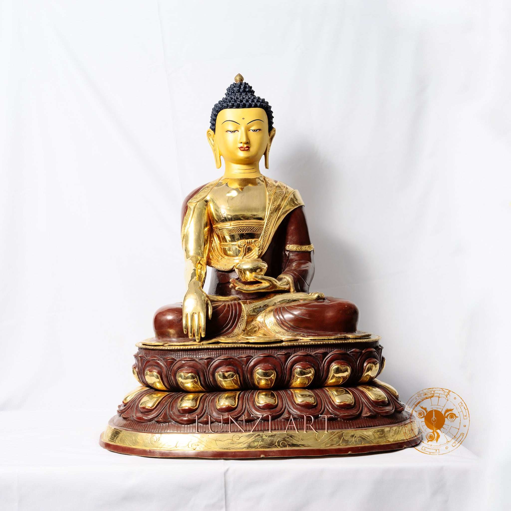 Gilded Copper Statue of Shakyamuni Buddha - statues