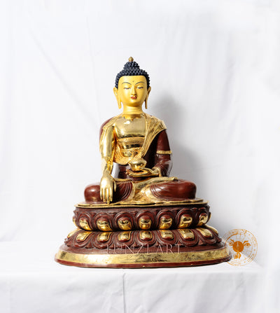 Gilded Copper Statue of Shakyamuni Buddha - statues
