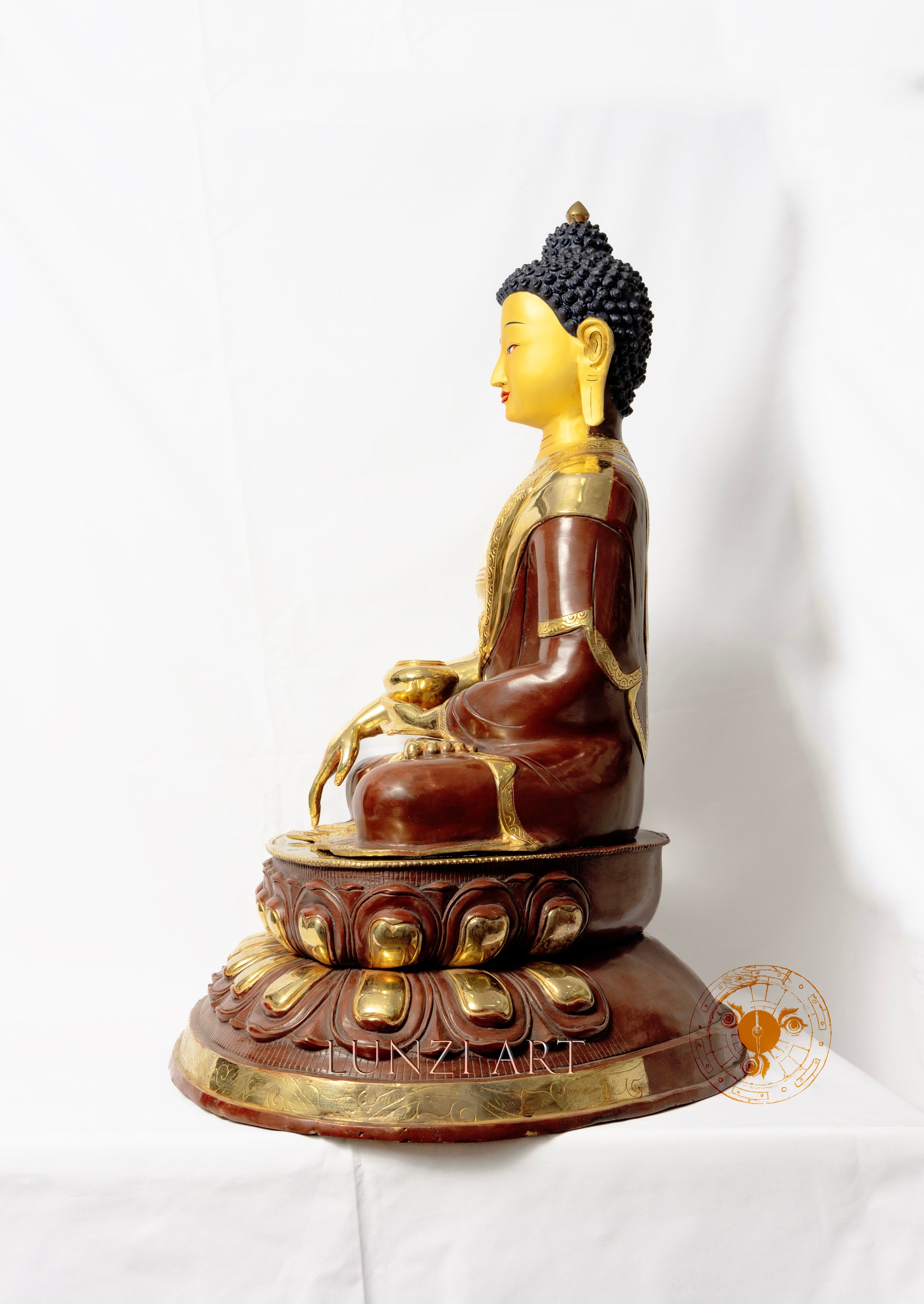 Gilded Copper Statue of Shakyamuni Buddha - statues