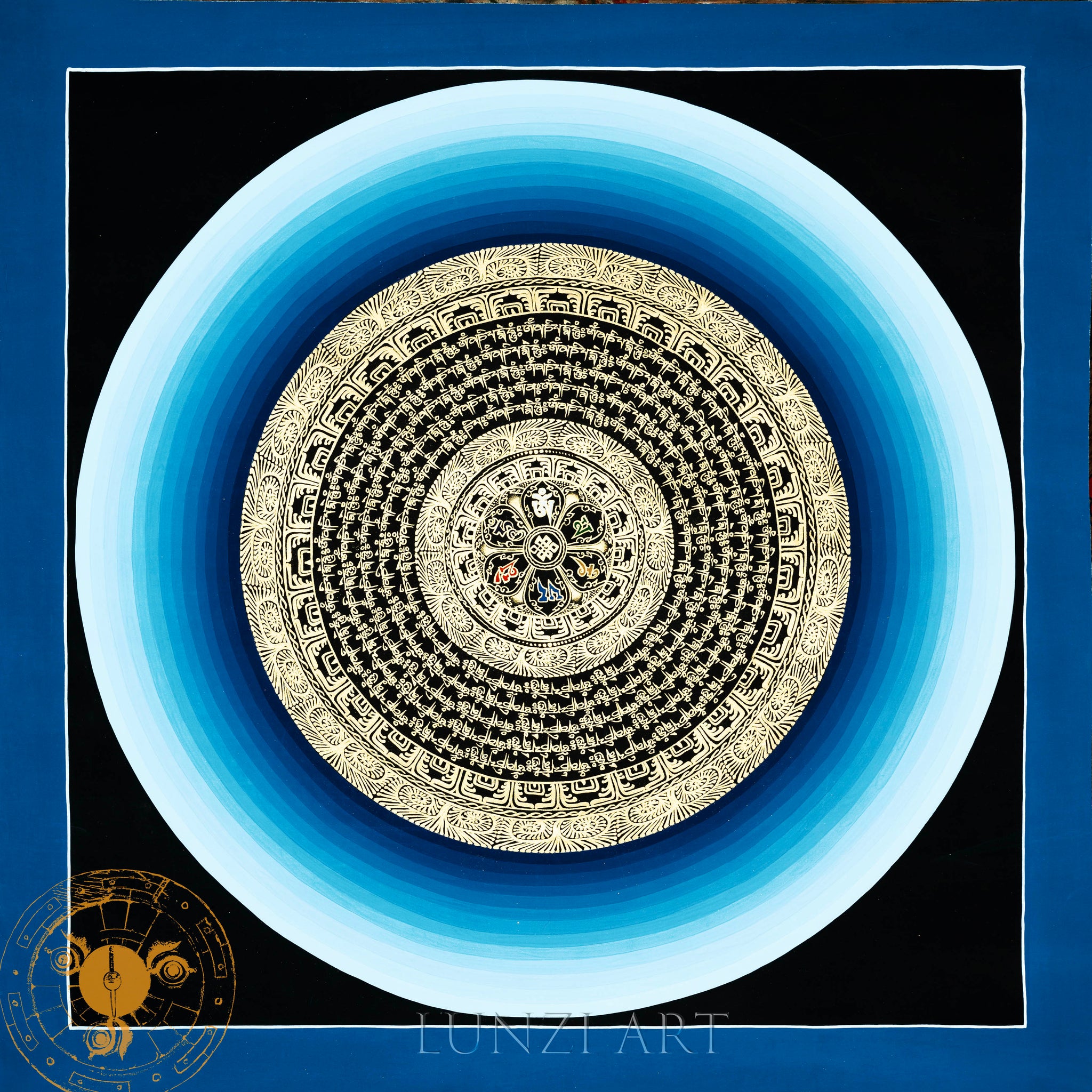 Hand Painted Mantra Mandala “Endless Knot” - Thangka