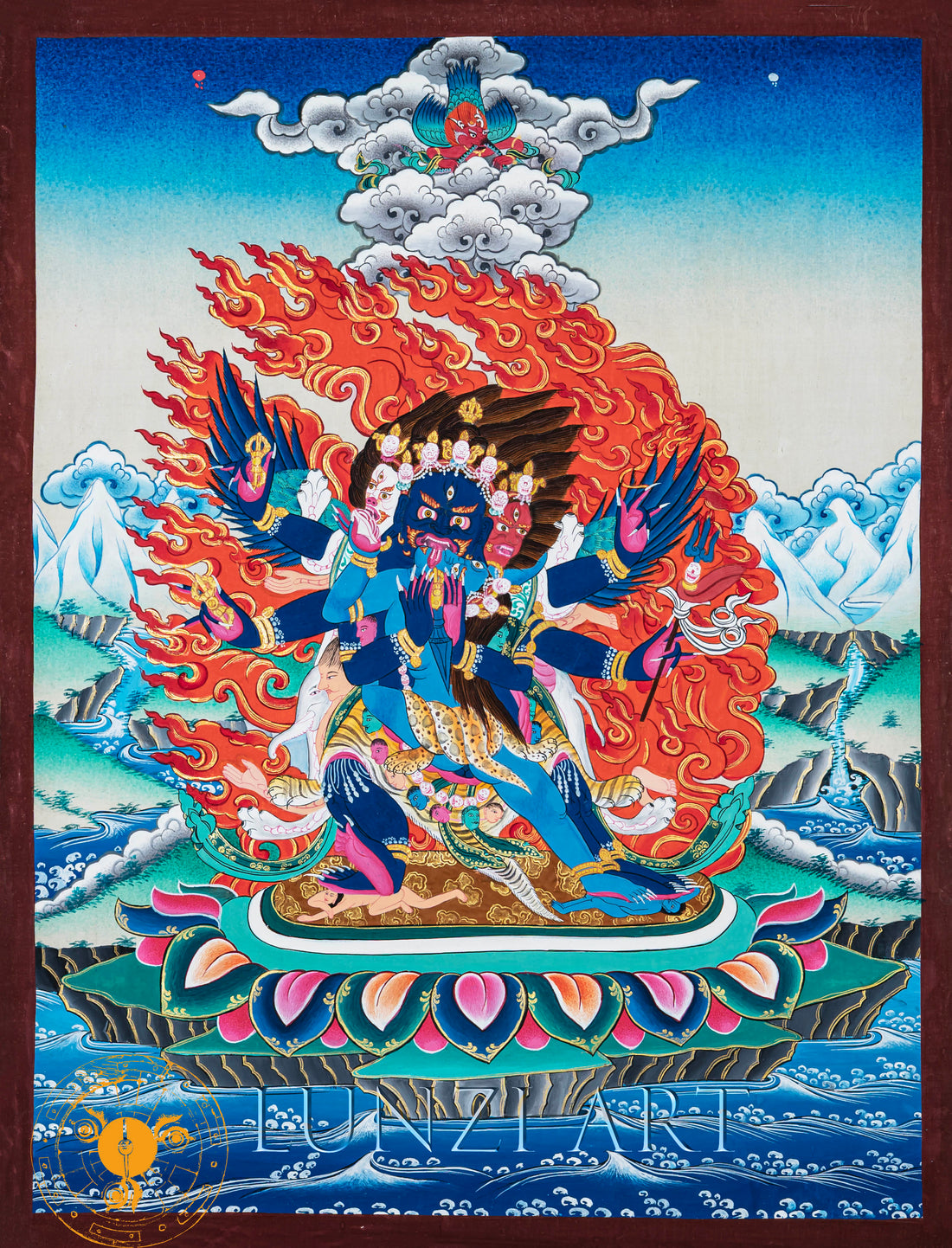 Hand-Painted Thangka Heruka Chakrasamvara – Union of Bliss and Emptiness - Thangka