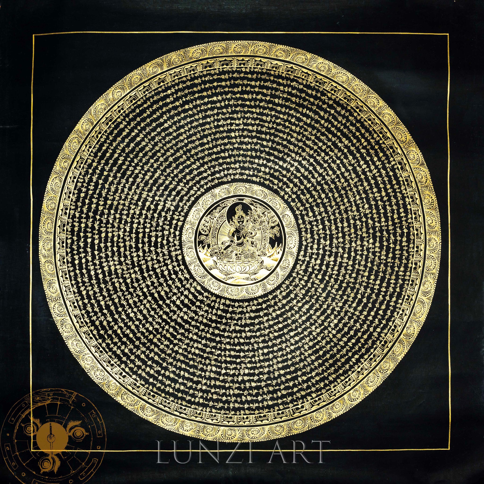 Hand Painted “White Tara Mandala” Thangka - Thangka