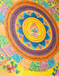 HandPainted Lotus Fire Mandala Thangka of the Three Jewels “Radiance of Enlightened Essence