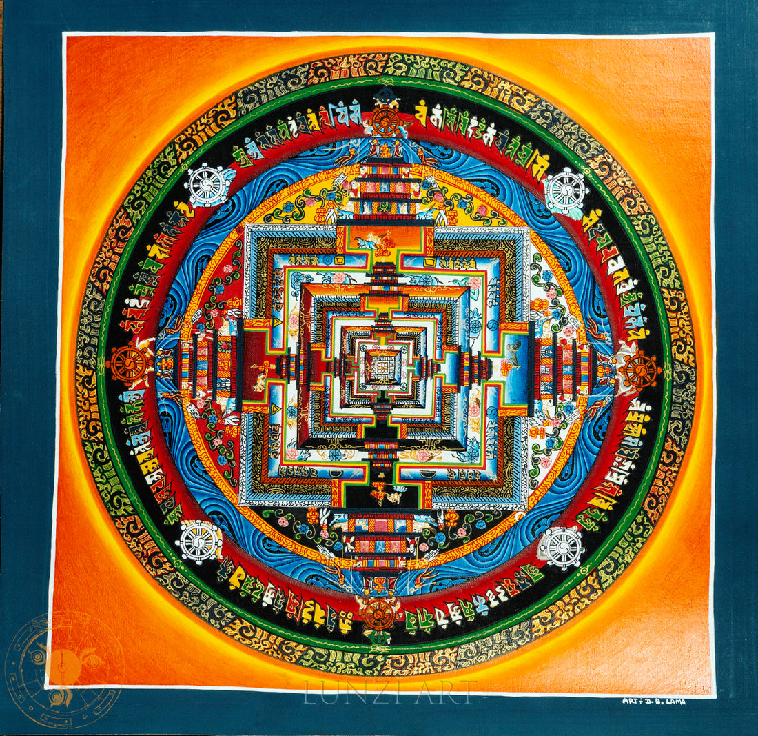 Handmade Kalachakra Mandala Thangka Eternal Tranquility - Thangka