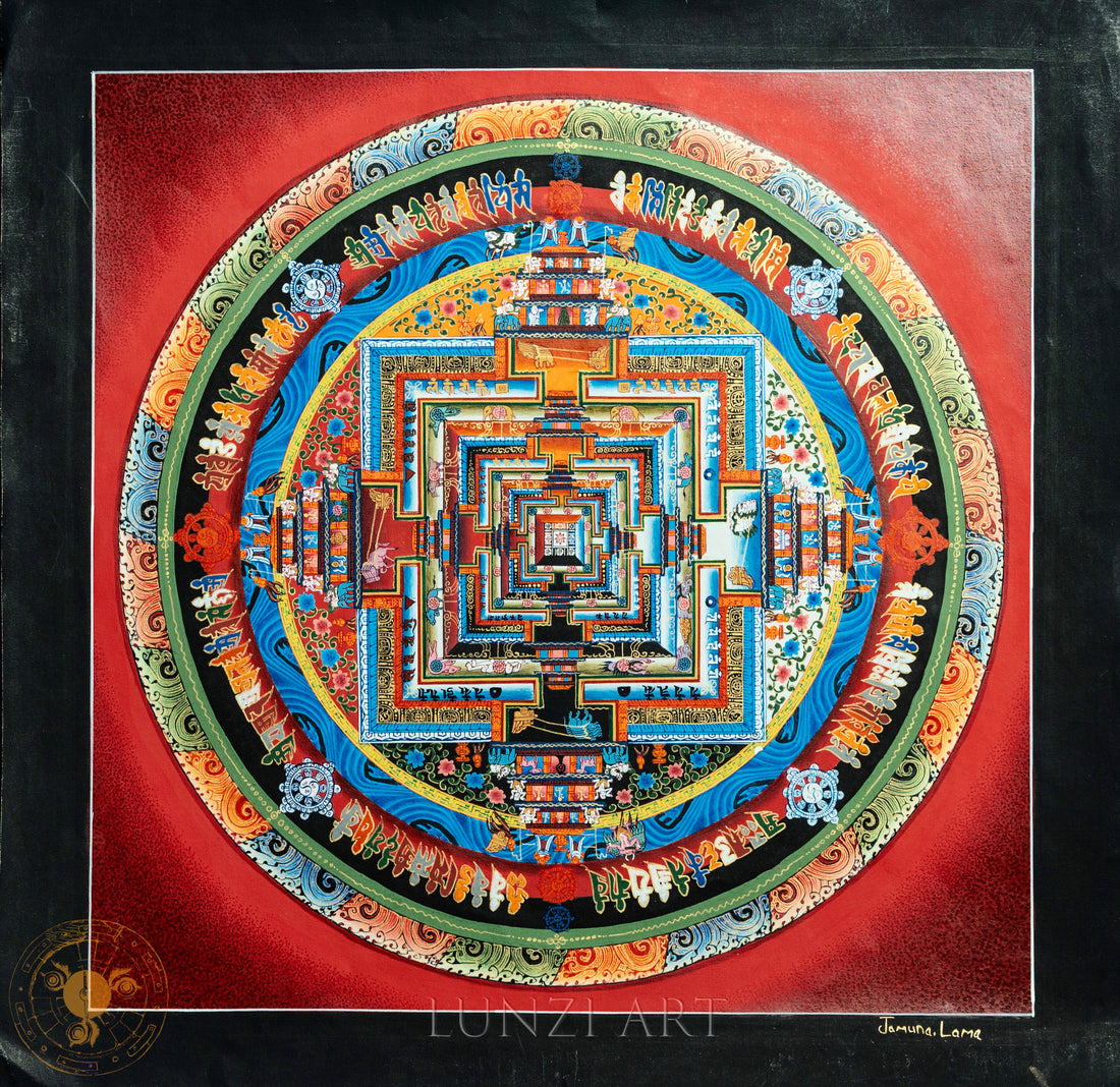 Handmade Kalachakra Mandala of Infinite Celestial Harmony - Thangka