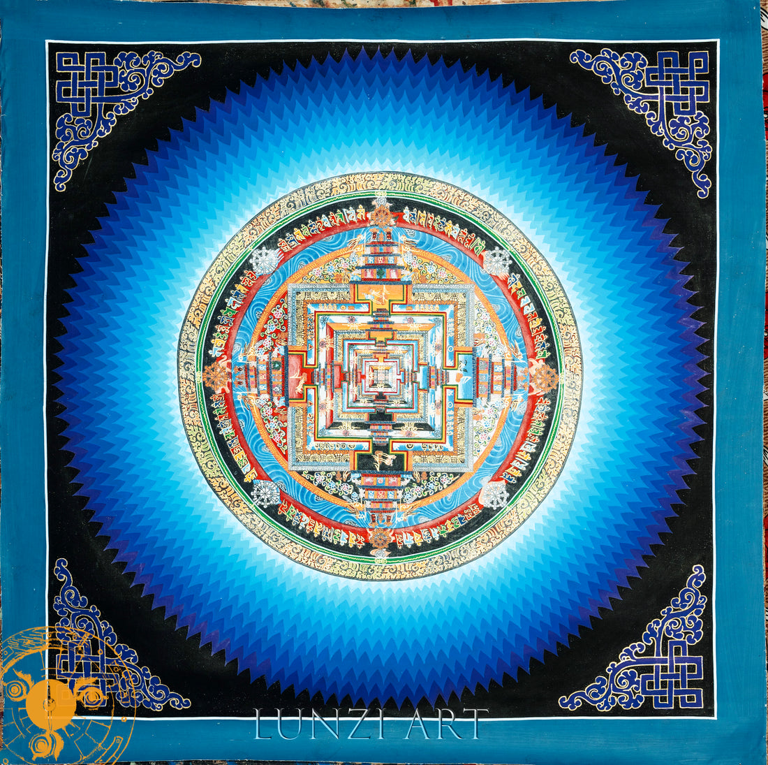 Handmade Lotus Kalachakra Mandala Thangka - Thangka