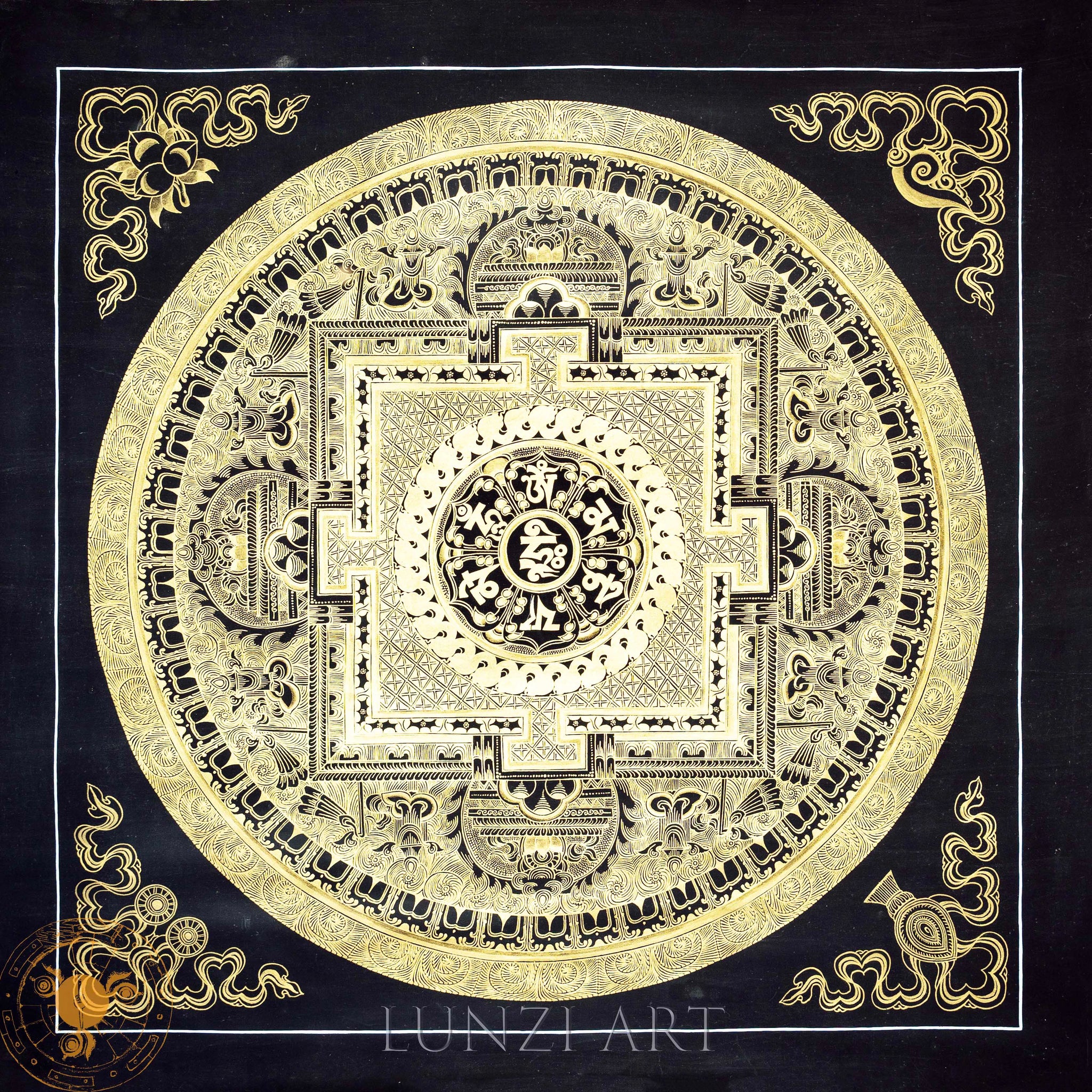 Handmade Mandala Thangka of Cosmic Enlightenment - Thangka