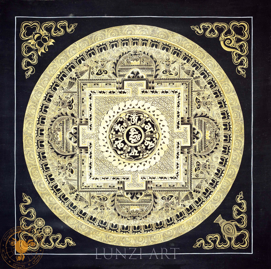 Handmade Mandala Thangka of Cosmic Enlightenment - Thangka