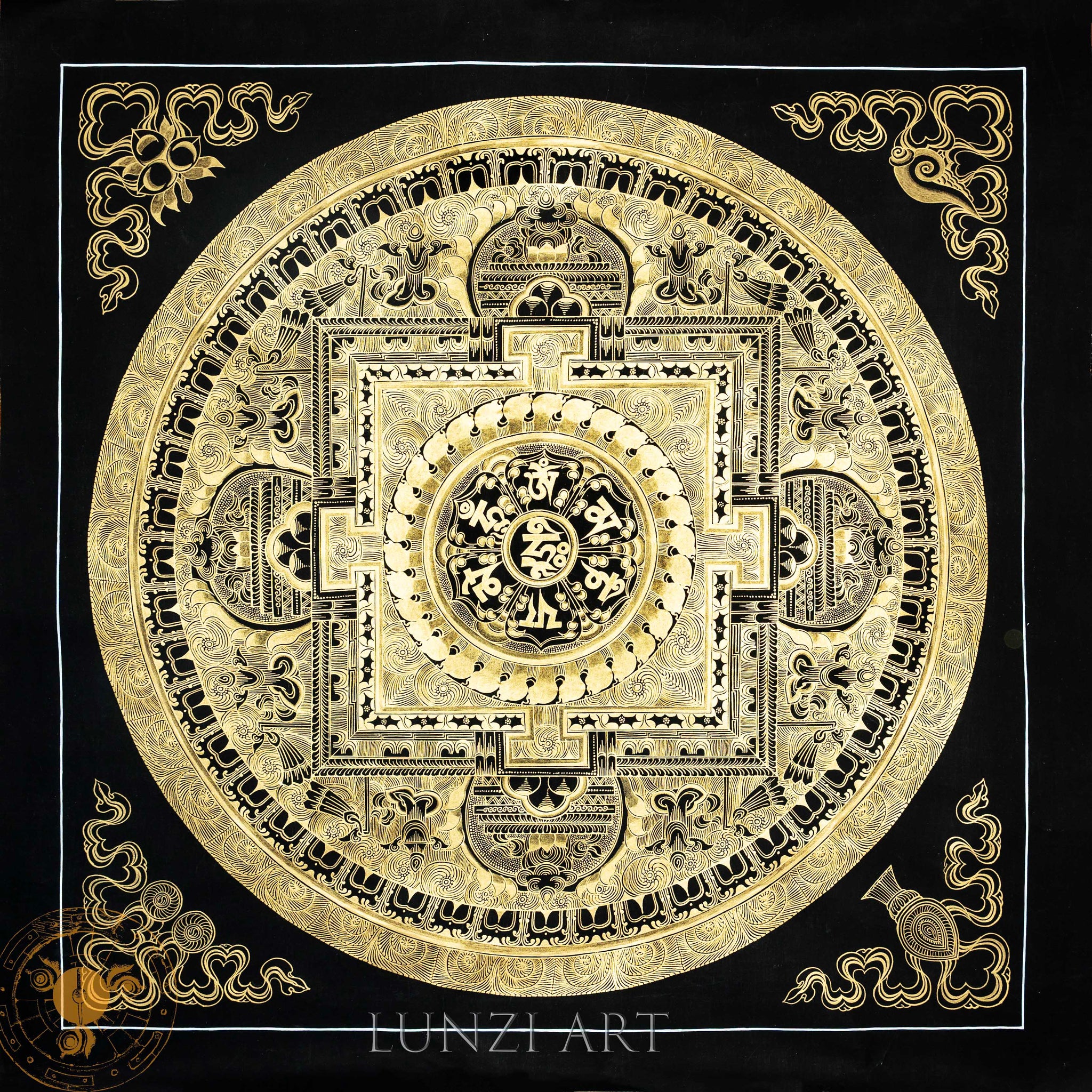 Handmade Mandala Thangka of Eternal Harmony - Thangka