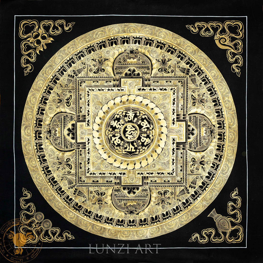 Handmade Mandala Thangka of Eternal Harmony - Thangka
