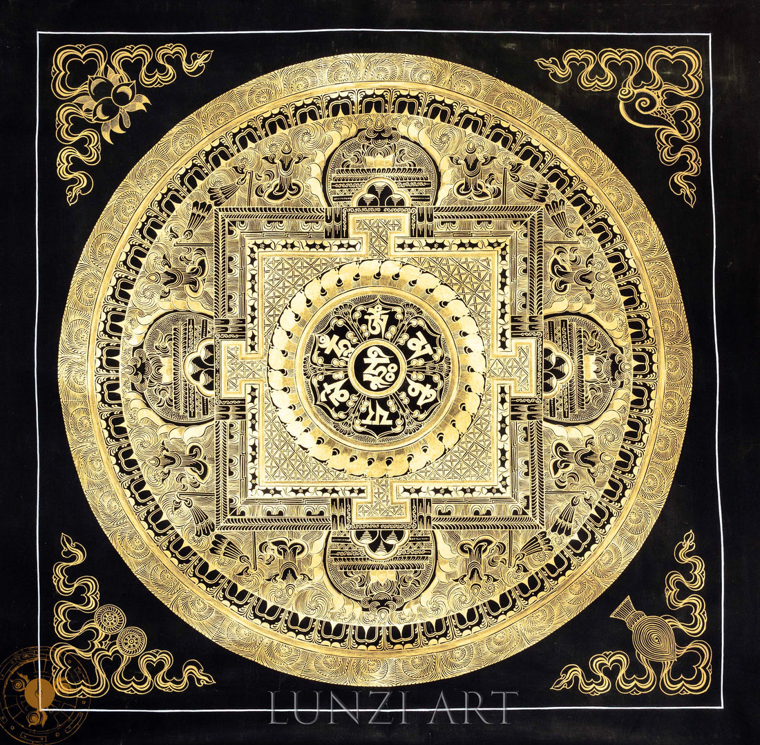 Handmade Mandala Thangka of Eternal Harmony - Thangka