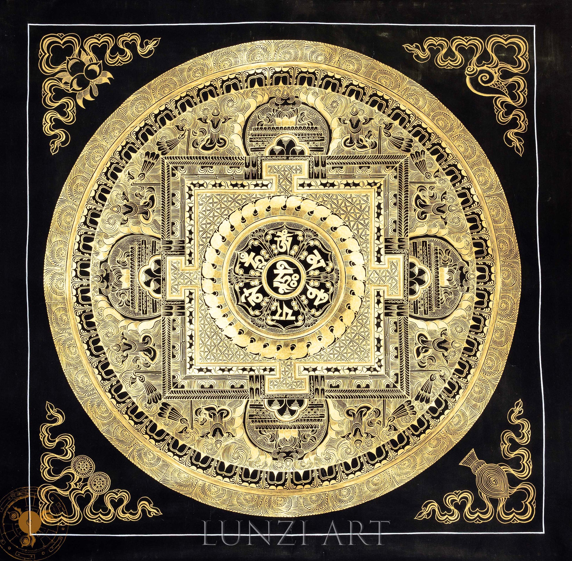 Handmade Mandala Thangka of Eternal Harmony - Thangka