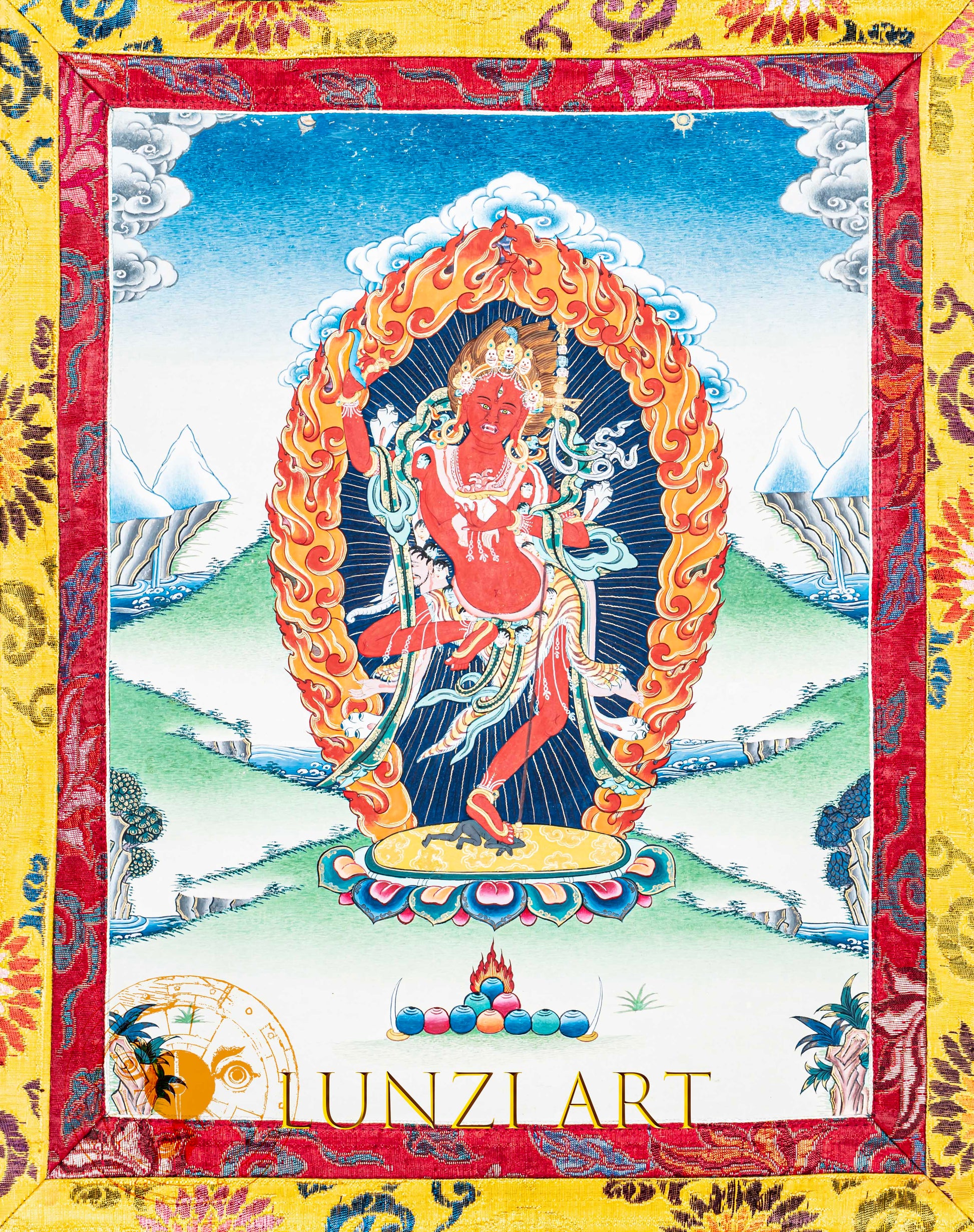 Handpainted-Dorjephangmo Thangka – The Thunderbolt Sow - Thangka
