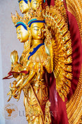 Large Gold Plated Multi-Faced Thousand-Armed Avalokiteshvara Standing Statue in Refined Gilded Copper — A Masterful Creation by a Nationally Certified Artisan - statues
