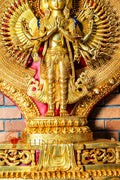 Large Gold Plated Multi-Faced Thousand-Armed Avalokiteshvara Standing Statue in Refined Gilded Copper — A Masterful Creation by a Nationally Certified Artisan - statues