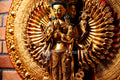 Large Gold Plated refined standing statue of the Thousand-Armed, Multi-Faced Avalokiteshwor, meticulously crafted by a nationally certified master - statues