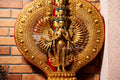 Large Gold Plated refined standing statue of the Thousand-Armed, Multi-Faced Avalokiteshwor, meticulously crafted by a nationally certified master - statues