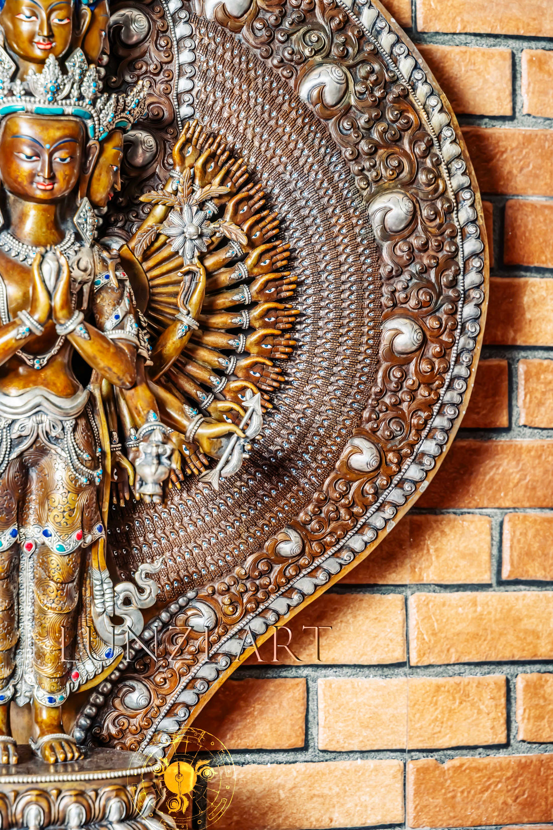 Large Multi-Faceted Thousand-Armed Avalokiteshvara Standing Statue — Masterfully Crafted by a Nationally Certified Artisan - statues