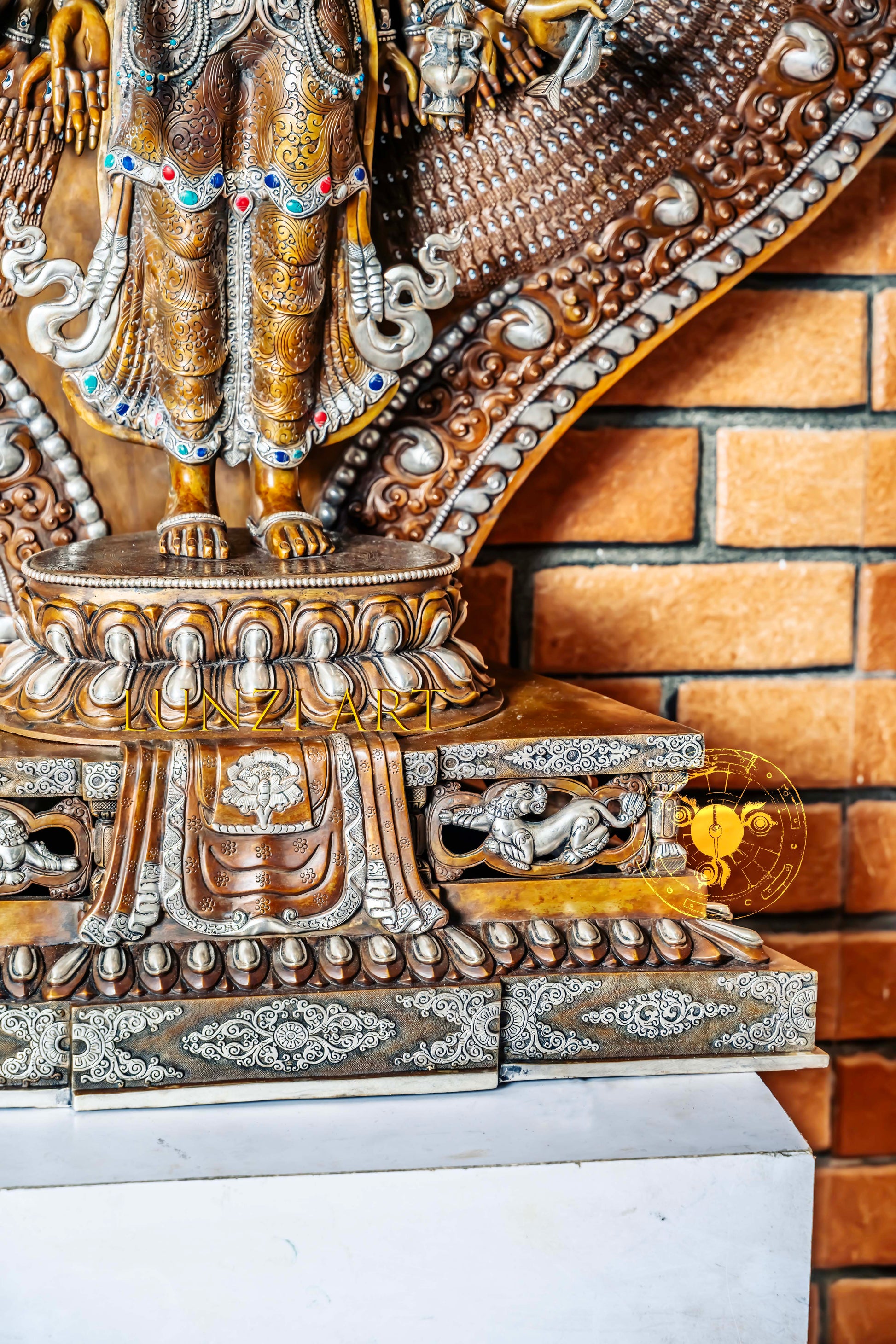 Large Multi-Faceted Thousand-Armed Avalokiteshvara Standing Statue — Masterfully Crafted by a Nationally Certified Artisan - statues