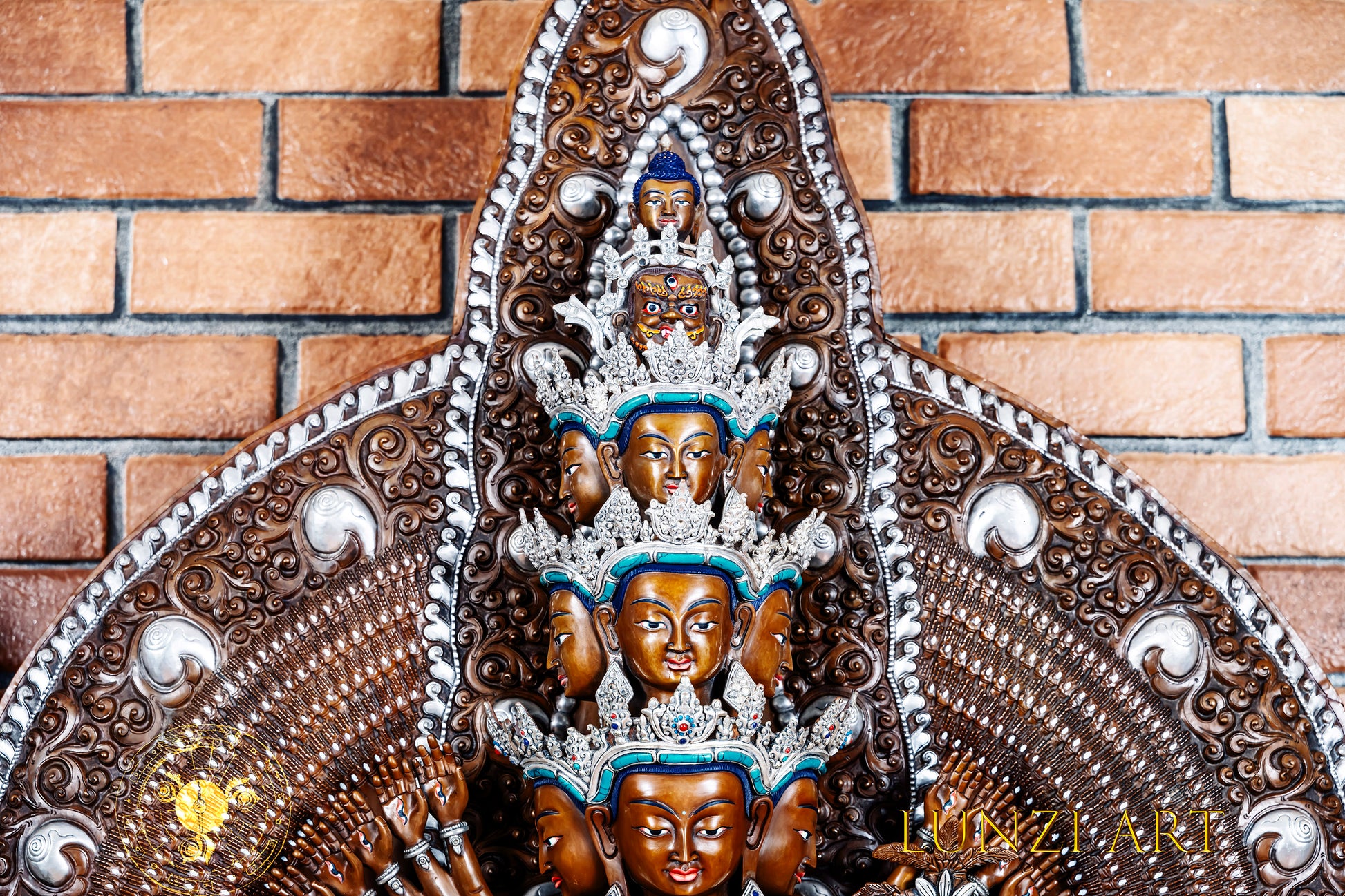Large Multi-Faceted Thousand-Armed Avalokiteshvara Standing Statue — Masterfully Crafted by a Nationally Certified Artisan - statues