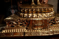 Large refined copper standing statue of the Thousand-Armed, Multi-Faced Avalokiteshwor, meticulously crafted by a nationally certified master - statues